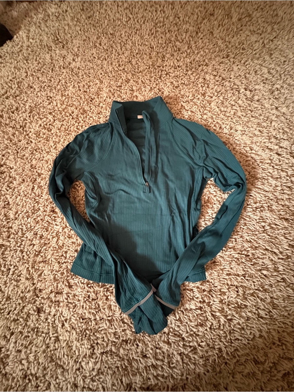 lululemon athletica dark green Half-Zip Long-Sleeve Top